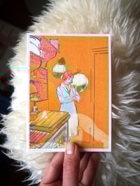 Image 1 of Girl in The Kitchen A6 Risograph Print