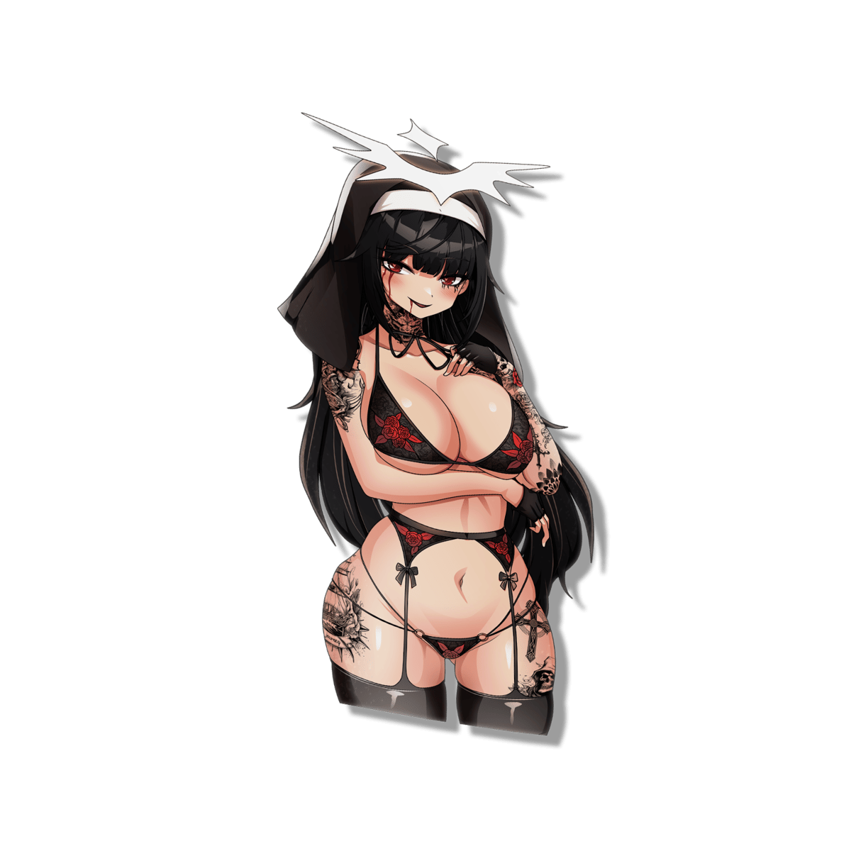 Image of NSFW Goth Nun Sticker