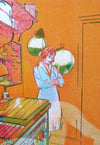 Girl in The Kitchen A6 Risograph Print