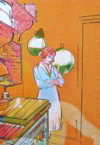 Image 3 of Girl in The Kitchen A6 Risograph Print
