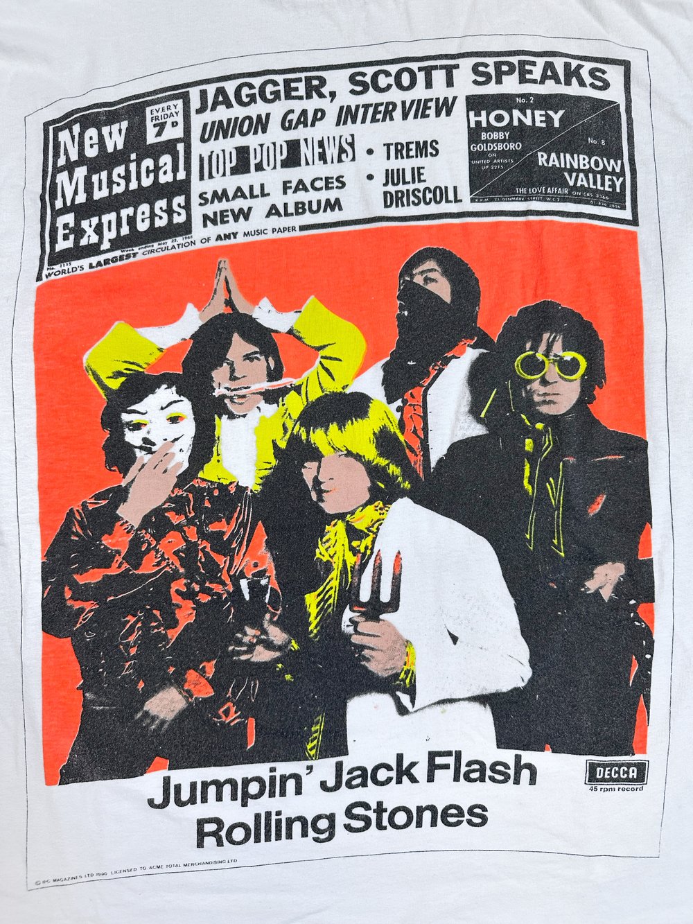 *Rare* Rolling Stones 1990 ‘Jumpin’ Jack Flash’ White T-Shirt