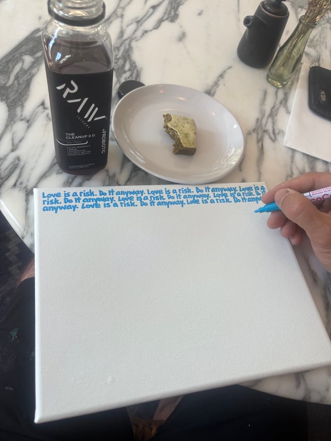 Small Print • 2 Colors • Love is a risk. • 10” x 8” • Canvas Original