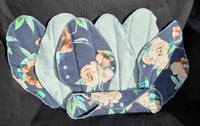 Image 1 of Set of 7 Linen Regular Pads- Navy & Roses