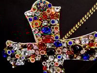 Image 3 of Giantgem - Multicolour massive Rhinestone Cross T shirt