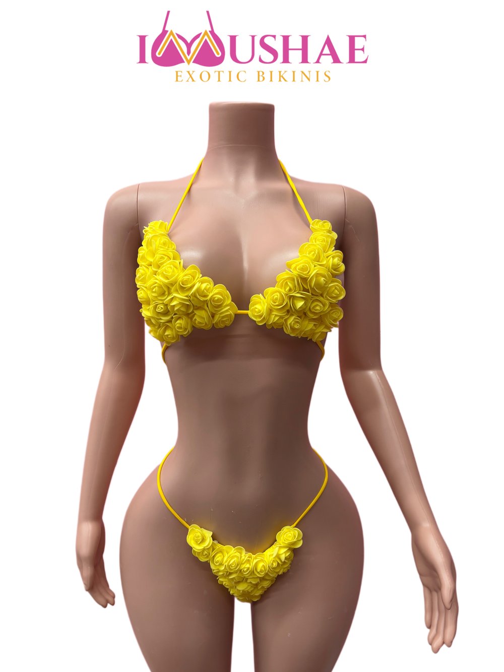 Image of Exotic Flower Bikini. : Neon Yellow Yell & Scream