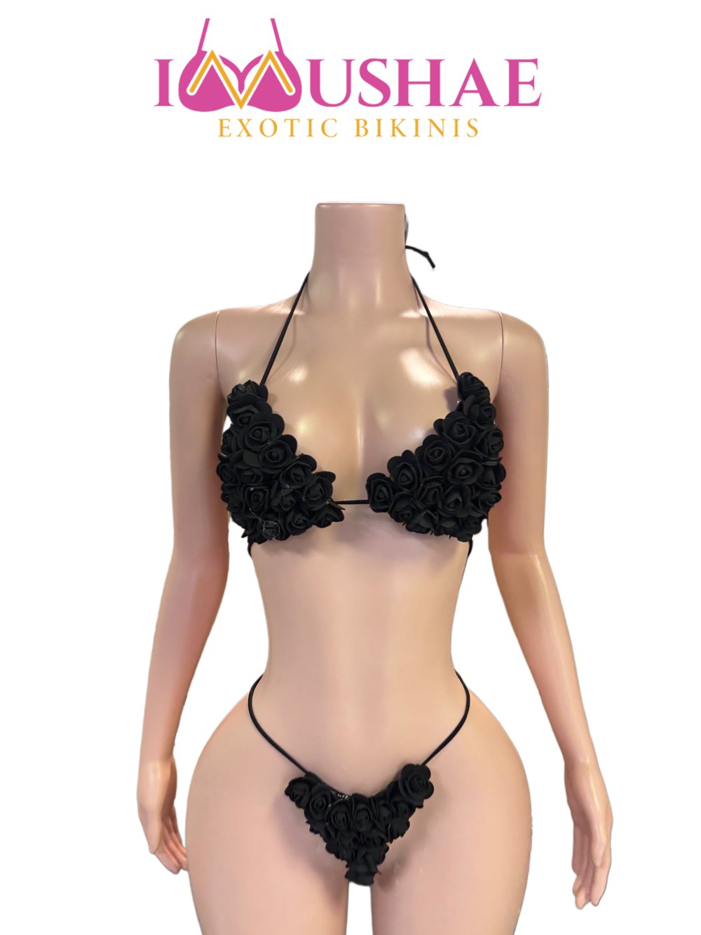 Image of Exotic Flower Bikini : Black Waves