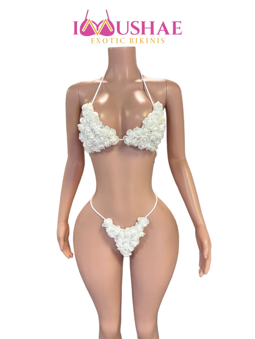 Image of Exotic Flower Bikini : White Whip Cream