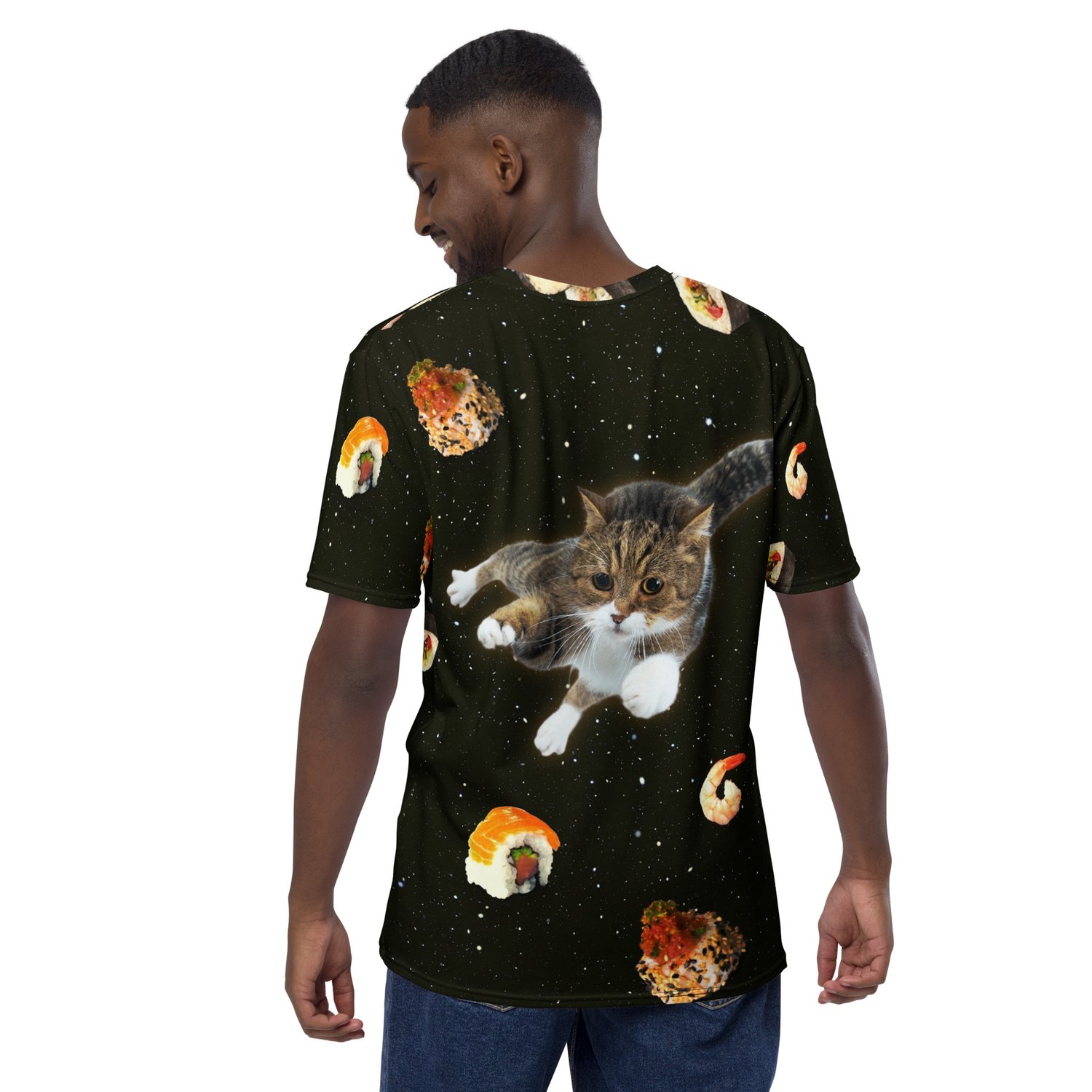 Image of Sushi Cat in Space - All Over Print Men's/Unisex T-shirt