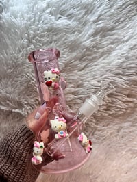 Image 16 of Pink Hello Kitty Thick  Glass Bong
