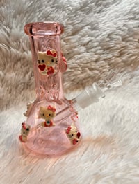 Image 18 of Pink Hello Kitty Thick  Glass Bong