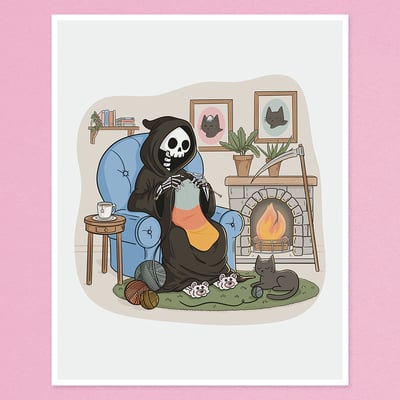 Image of Knitting Grim Reaper – Art Print