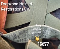 Image 16 of Vietnam M-1 Helmet & 1966 Liner Mitchell Camo Cover. The Fink in Nam 1957 Sweatband.