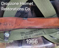 Image 17 of Vietnam M-1 Helmet & 1966 Liner Mitchell Camo Cover. The Fink in Nam 1957 Sweatband.