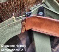 Image 19 of Vietnam M-1 Helmet & 1966 Liner Mitchell Camo Cover. The Fink in Nam 1957 Sweatband.