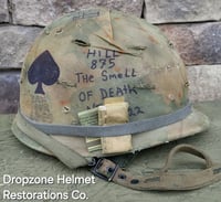 Image 8 of Vietnam M-1C Helmet & Paratrooper liner Mitchell Camo Cover Cavalry.