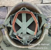 Image 15 of Vietnam M-1C Helmet & Paratrooper liner Mitchell Camo Cover Cavalry.