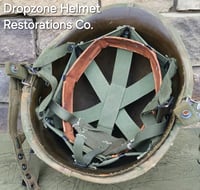 Image 17 of Vietnam M-1C Helmet & Paratrooper liner Mitchell Camo Cover Cavalry.