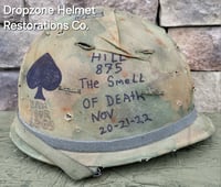 Image 4 of Vietnam M-1C Helmet & Paratrooper liner Mitchell Camo Cover Cavalry.
