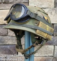 Image 7 of Vietnam M-1C Helmet & Paratrooper liner Mitchell Camo Cover Cavalry.