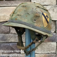Image 1 of Vietnam M-1C Helmet & Paratrooper liner Mitchell Camo Cover Cavalry.