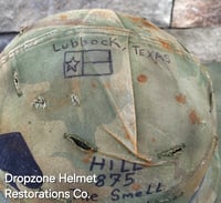 Image 11 of Vietnam M-1C Helmet & Paratrooper liner Mitchell Camo Cover Cavalry.
