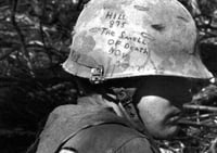 Image 23 of Vietnam M-1C Helmet & Paratrooper liner Mitchell Camo Cover Cavalry.