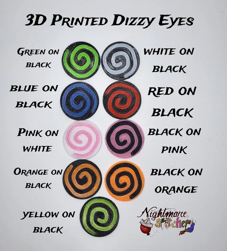 30mm 3D Printed Dizzy Eyes/Buttons 