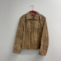 Image 1 of marble dye leather coat 