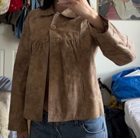Image 7 of marble dye leather coat 
