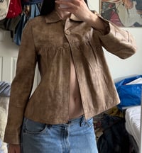 Image 6 of marble dye leather coat 