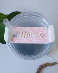 Image 1 of Pink Hibiscus Tumbler Tag 