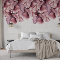 Image 3 of Peony Drip Wallpaper – Blush & Plum linen