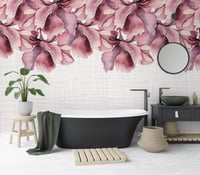 Image 4 of Peony Drip Wallpaper – Blush & Plum linen