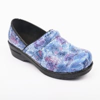 Navy Floral Mosaic Clog Shoes