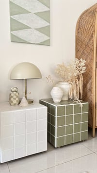 Image 1 of Sage tile cube table