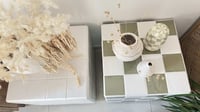 Image 1 of Sage check tile cube table