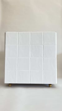 Image 2 of White tile cube table