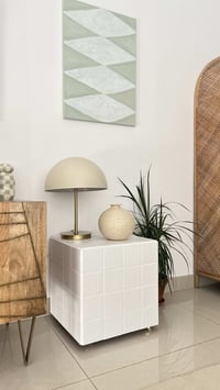 Image 3 of White tile cube table