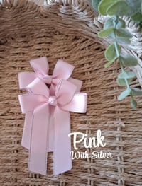 Image 1 of 4" bow silver and gold edge