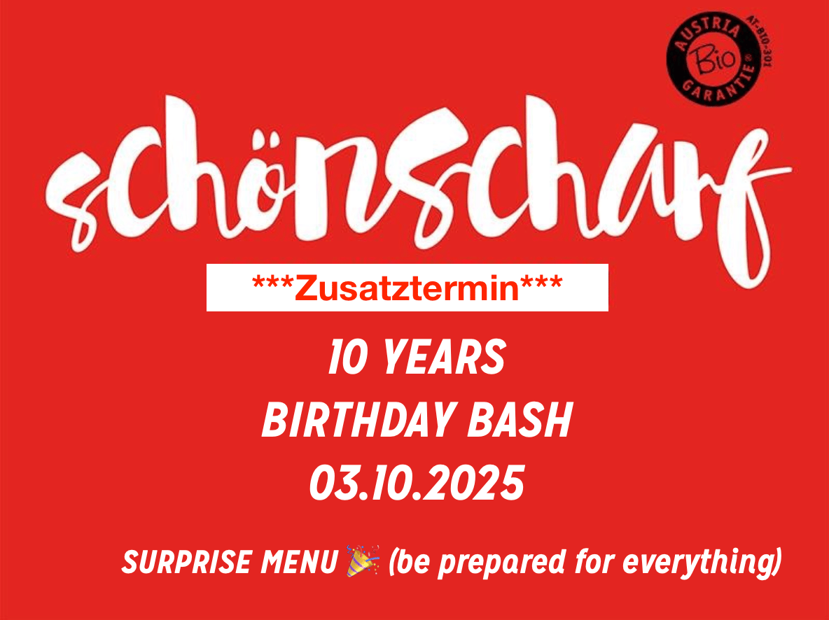 Image of 10 YEARS "SCHÖNSCHARF" BIRTHDAY BASH, 03.10.2025, 1 Person 🎉 (Zusatztermin)