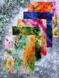 Image 1 of Pack of 5 Hand Dyed Silk Velvet Fabric (#1)