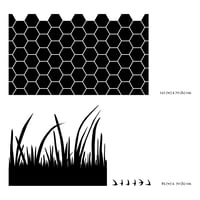 Image 1 of Custom window films - grass with birds and honeycombs