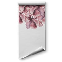 Image 2 of Peony Drip Floral Peel and Stick Wallpaper – Blush & Plum Romantic Decor
