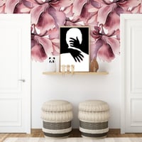 Image 3 of Peony Drip Floral Peel and Stick Wallpaper – Blush & Plum Romantic Decor