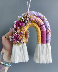 Image 2 of Embellished Macrame Rainbow Wallhanging 