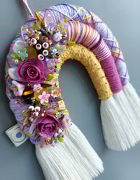 Image 3 of Embellished Macrame Rainbow Wallhanging 