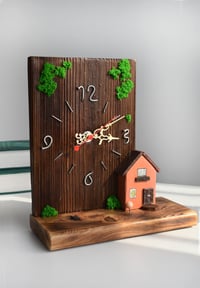 Image 3 of Gift table clock with a house made of wood