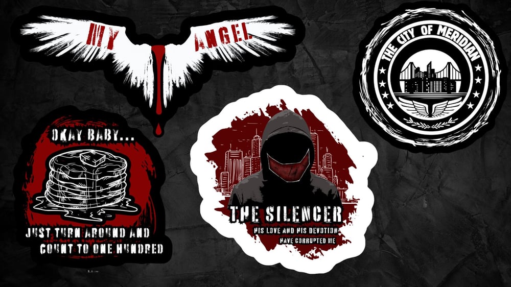Image of Officially licensed under your scars 8 vinyl sticker bundle