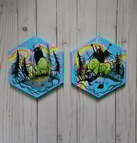 Image 1 of Rainbow Blue Moff Cryptid Buddies Original Canvas