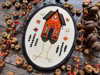 Image 5 of Halloween Baba Yaga House Mixed Media Embroidery Hoop 5x7"